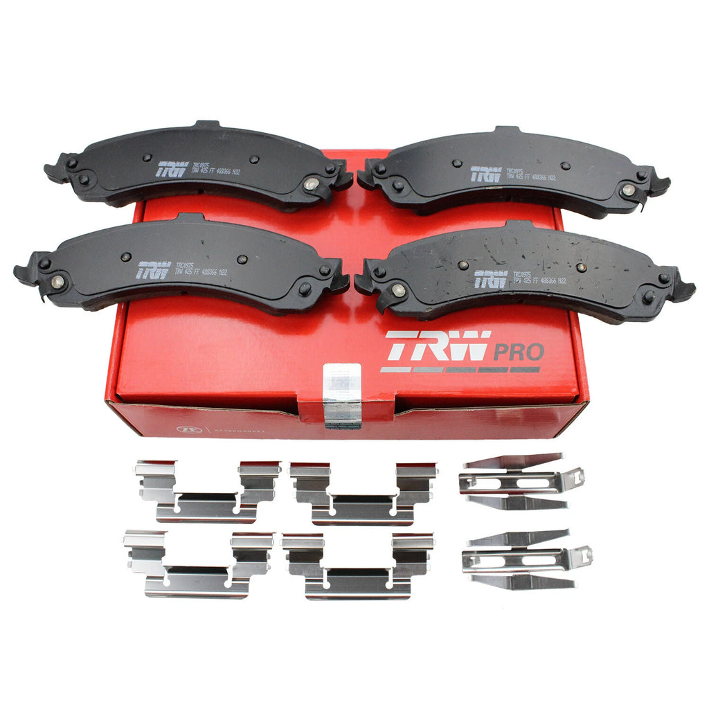 Set of 4 TRW Pro Rear Ceramic Slotted Brake Pads for Cadillac Chevrolet GMC