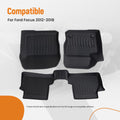 All Weather Floor Mats Liner TPE for Ford Focus (2012–2018) Black