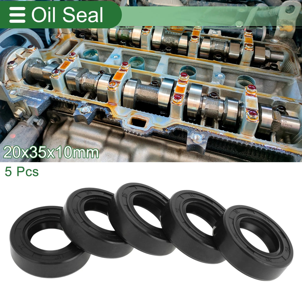 Set of 5 Oil Seal Rotary Shaft Seal NBR Rubber 20x35x10mm for Various Models