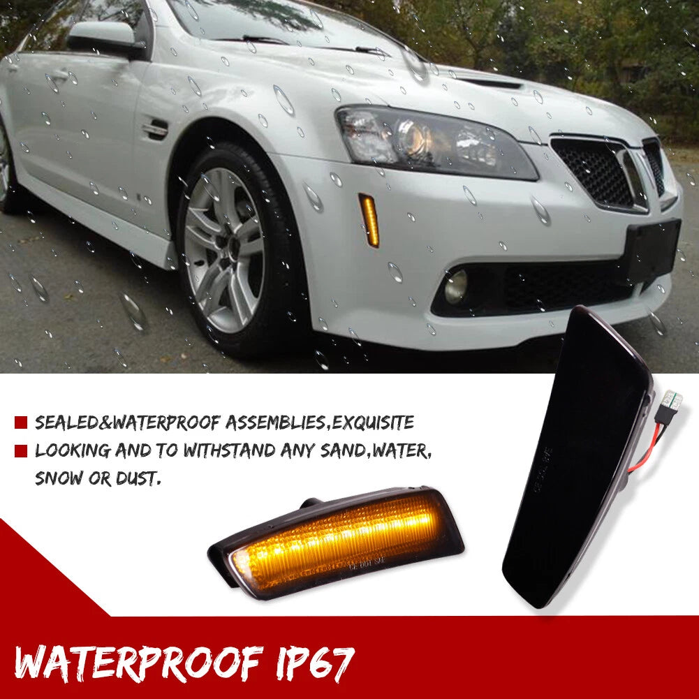 Smoked Amber LED Front Side Marker Lights for G8, Caprice PPV (2008–2017)