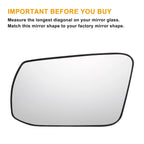 Left Side Heated White Mirror Glass for Nissan Altima Sentra (2013–2018)