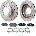 Disc Brake & Pad Kit for Tacoma (2005–2015) Front Cross-Drilled Ceramic