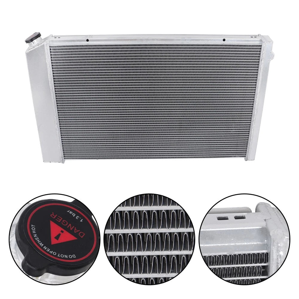 Set of 4 Row Aluminum Radiator with Shroud Fan for Chevrolet GMC (1981–1991)