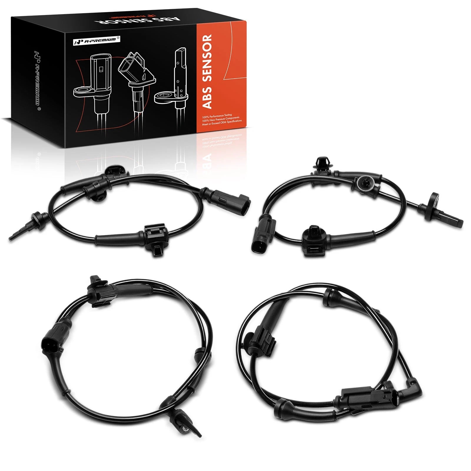 Set of 4 ABS Wheel Speed Sensors for Chevy Caprice SS (2014–2017)
