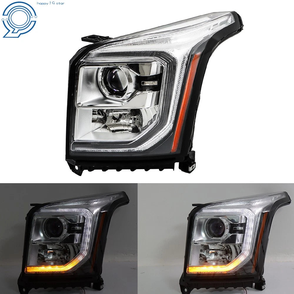 Pair HID LED DRL Projector Headlights for GMC Yukon XL (2015-2020)