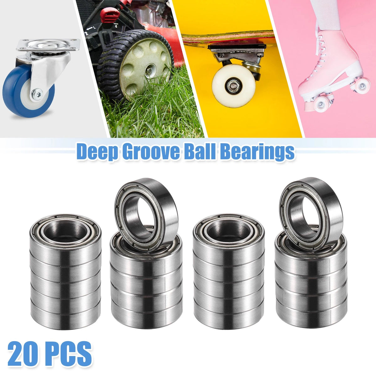 20 Pcs MR148ZZ Deep Groove Ball Bearings for Cars (8x14x4mm)