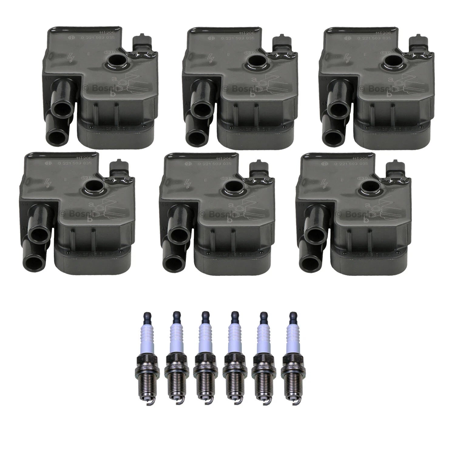Set of 6 Ignition Coils & Spark Plugs for RL Dakota V6