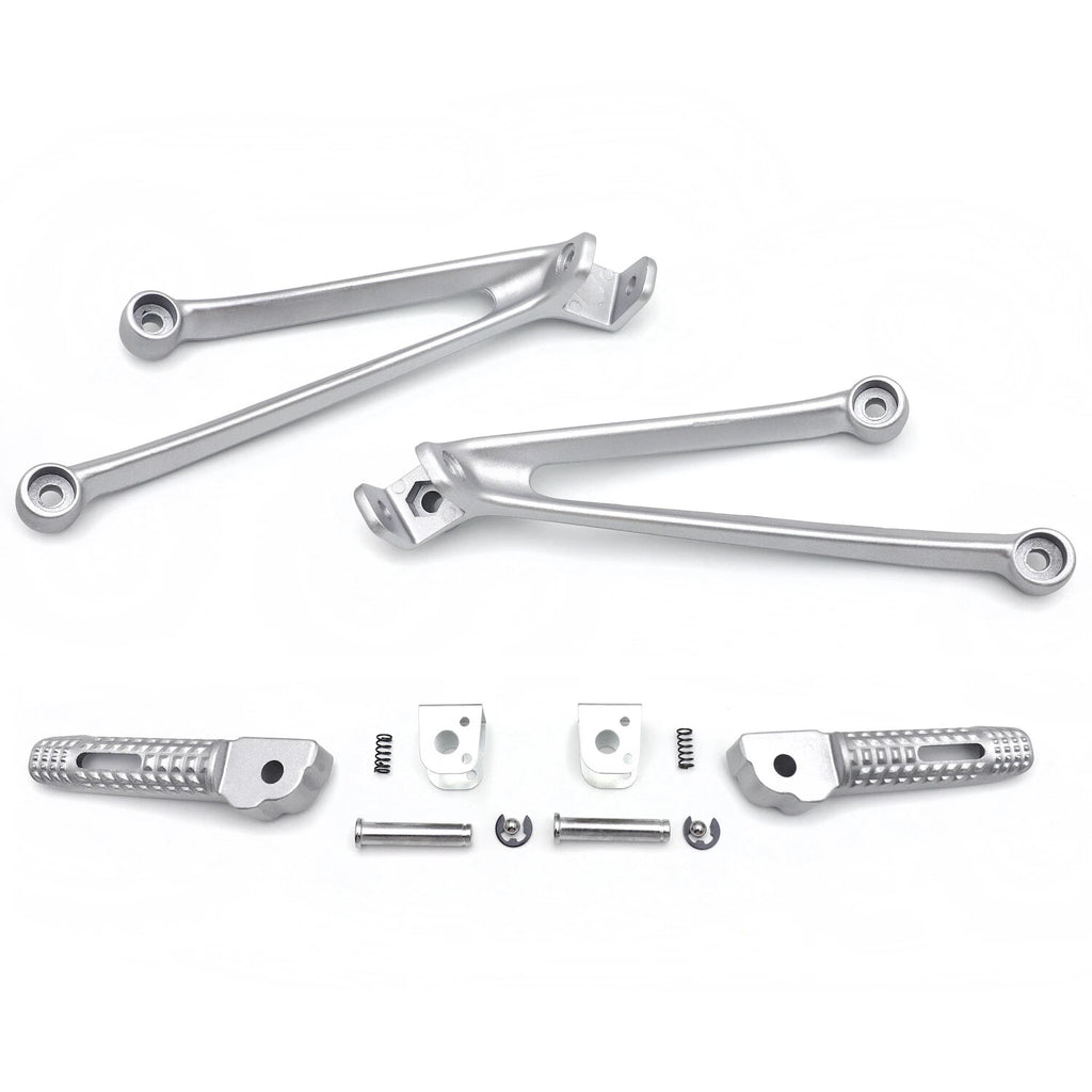 Silver Rear Passenger Foot Pegs & Brackets for BMW S1000RR (2010–2018)