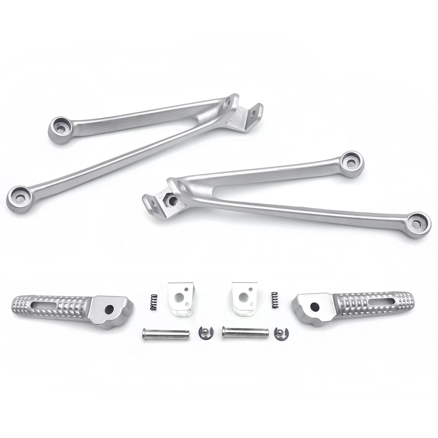 Silver Rear Passenger Foot Pegs & Brackets for BMW S1000RR (2010–2018)
