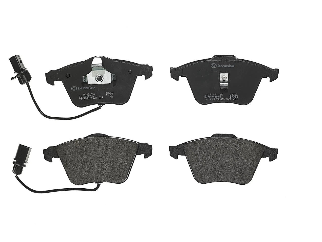 Set of 4 Brembo Front Low-Met Brake Pads with Wear Sensor for Audi A6 (2012–2018)