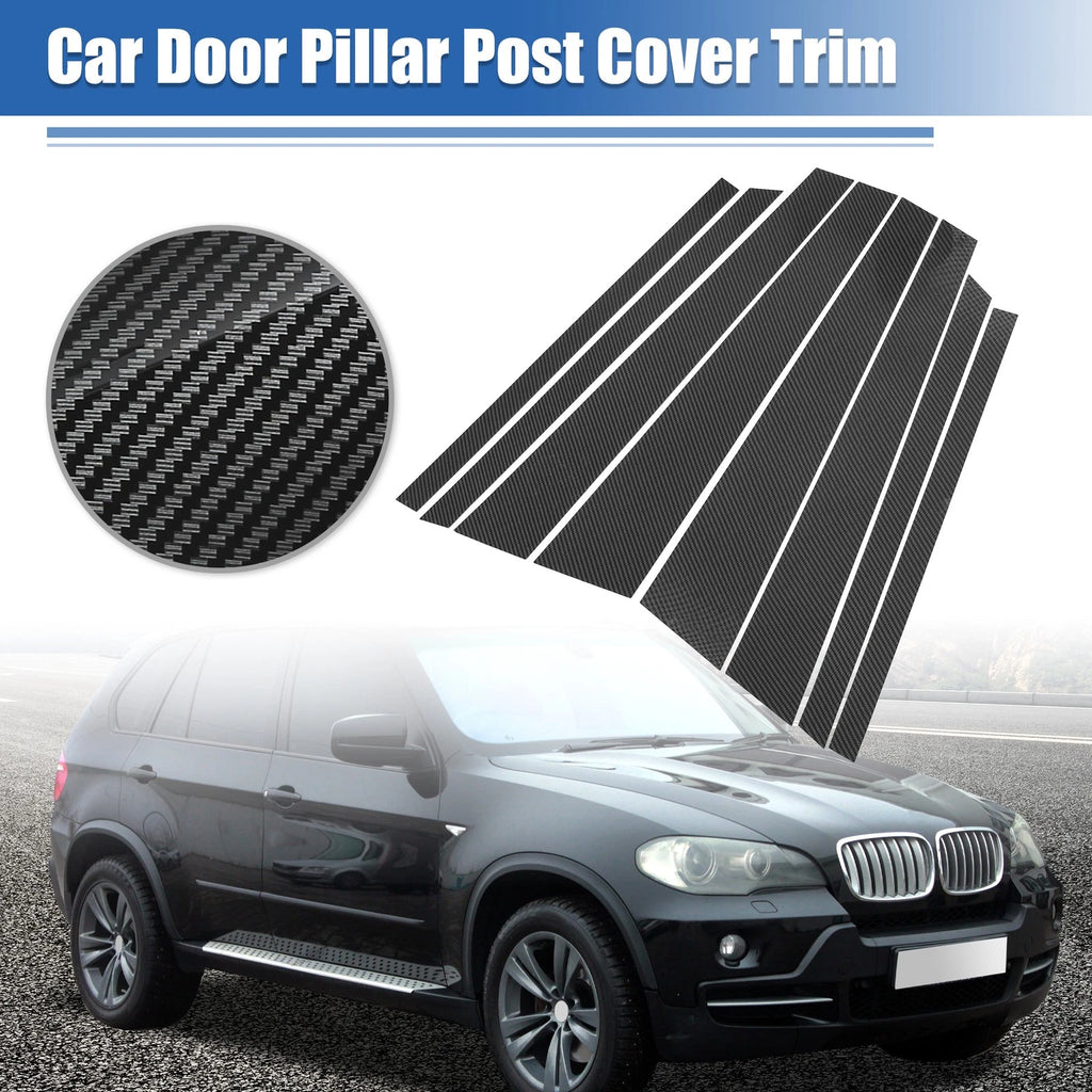 Gloss Carbon Pattern Door Window Pillar Post Cover Trim for BMW X5 (2007–2014)