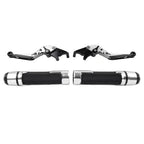 Silver Extendable Brake Clutch Levers Grips Set for Suzuki GSX1400 (2001-2008)