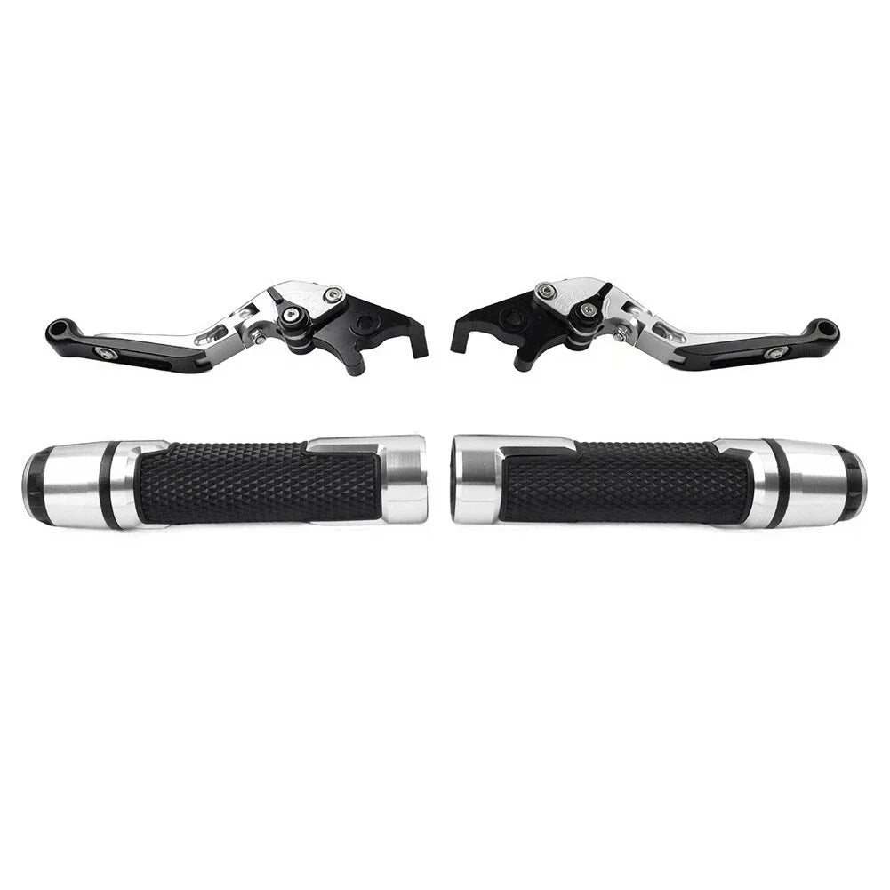Silver Extendable Brake Clutch Levers Grips Set for Suzuki GSX1400 (2001-2008)