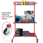 3-Shelf Auto Parts Storage Rack for Tools Management