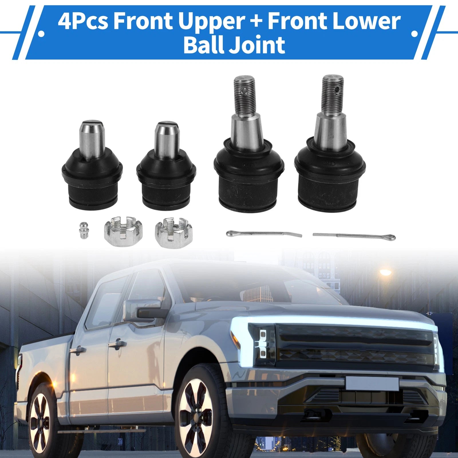 Set of 4 Front Upper & Lower Ball Joints for Ford E-150 (2007–2014) No.K80196/K80197