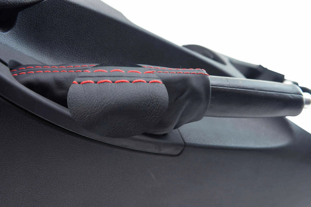 E Brake Boot Cover for Nissan 370Z (2008–2019) Black Red Stitch
