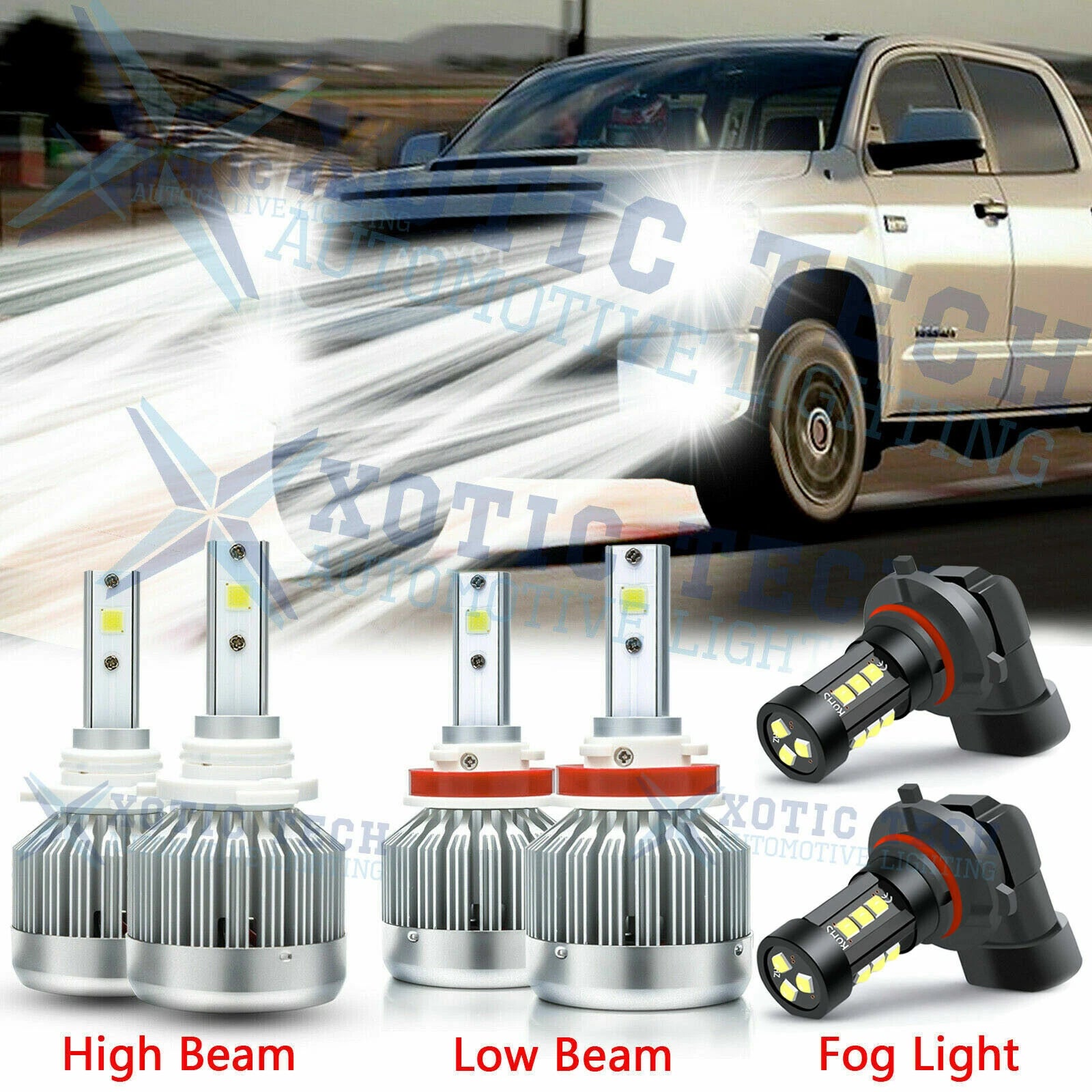 Combo LED Headlights and Fog Light Bulbs for Toyota Tundra (2007–2013)