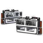 F-Shape LED DRL Headlights for Chevy C/K 1500-3500 Suburban (1988–1993)
