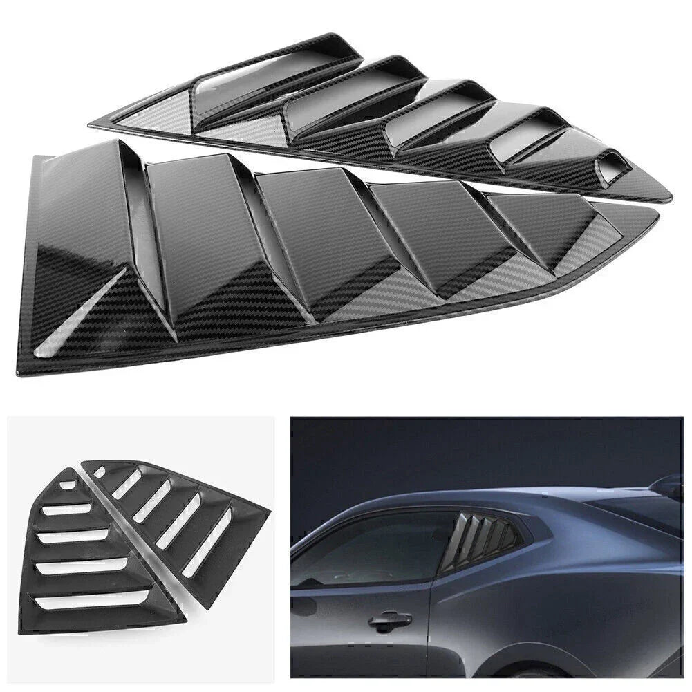 Carbon Fiber Rear Side Window Louver Covers for Chevy Camaro (2016-2018)