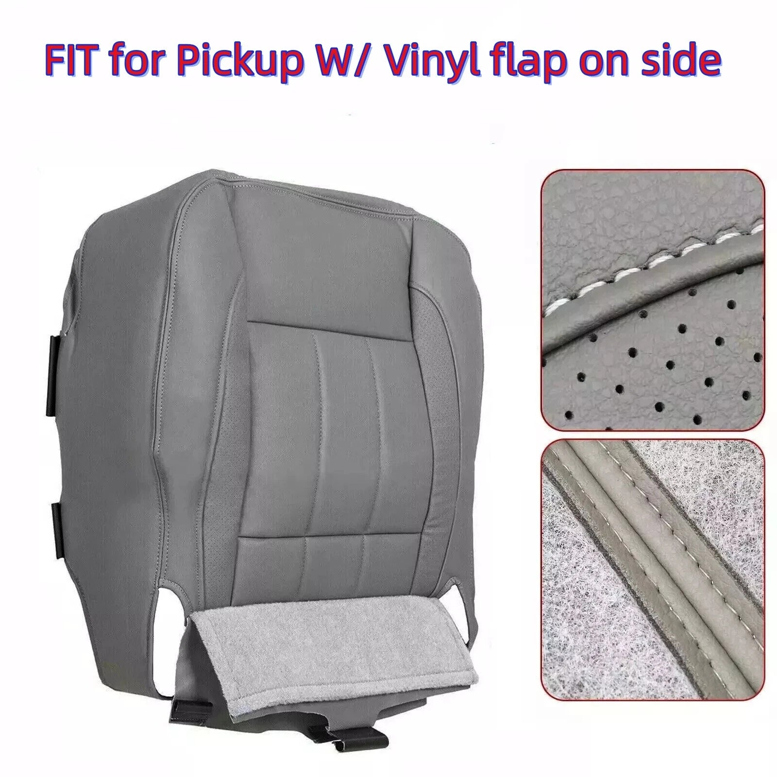 Driver Bottom Seat Cover for Dodge Ram 1500 2500 3500 (2006–2009) Gray