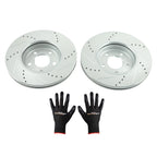 Set of 2 Front Drilled & Slotted Brake Rotors for Saturn Aura (2007–2009) S-55093