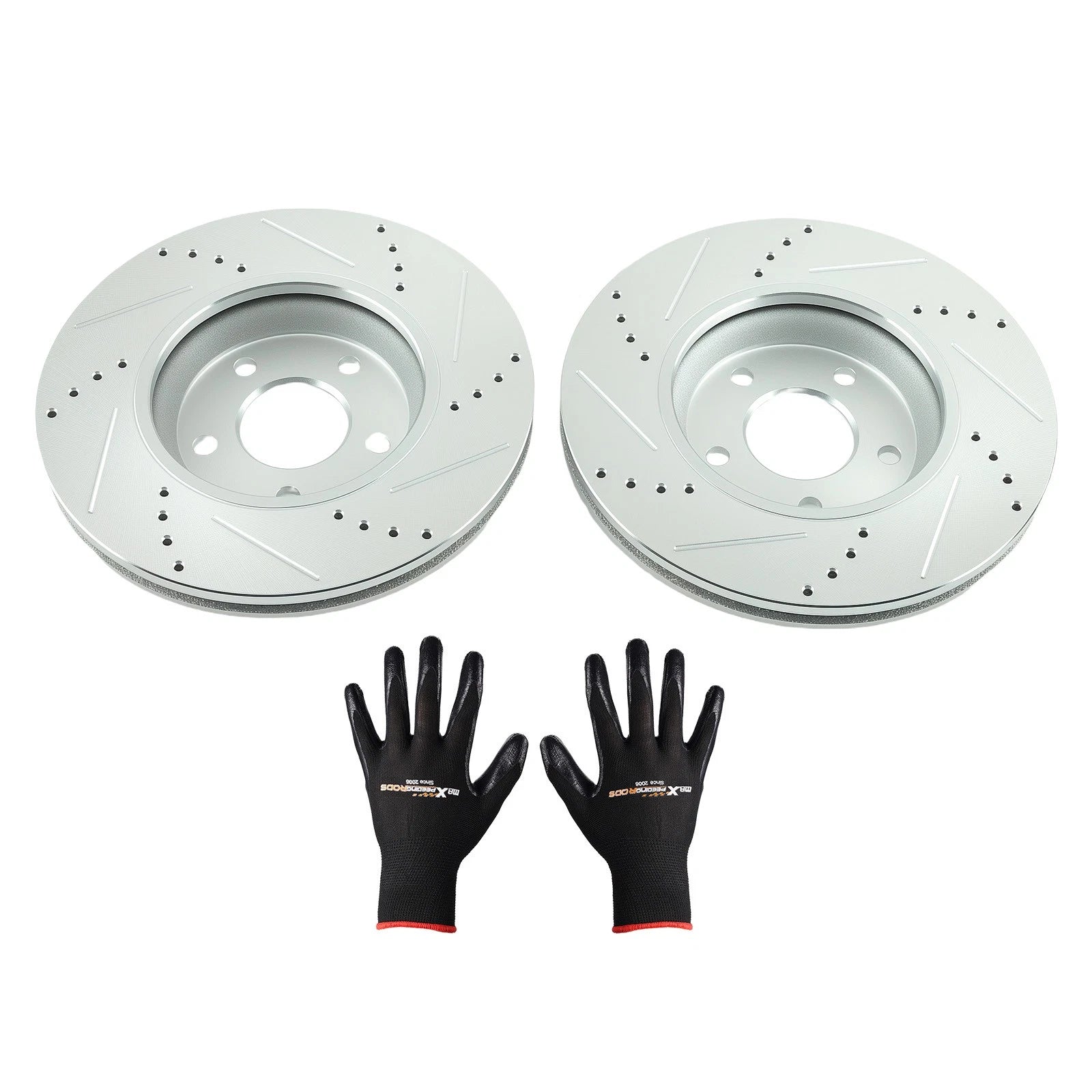 Set of 2 Front Drilled & Slotted Brake Rotors for Saturn Aura (2007–2009) S-55093