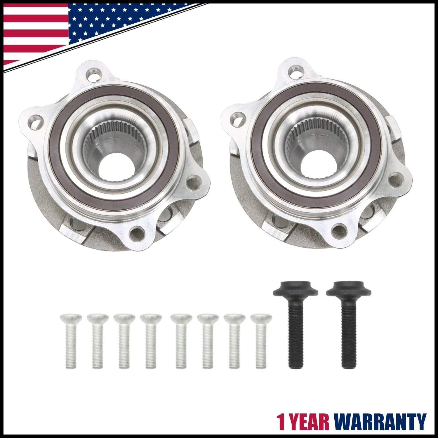Set of 2 Front/Rear Wheel Bearing Hub Assembly for Audi A4 A5 A6 S4 S5 Q5 RS5 RS7