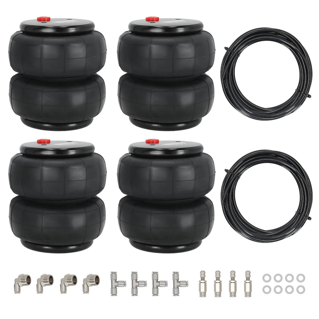 Set of 4 Air Spring Bags for Universal Applications (2600lbs, 1/2" NPT)