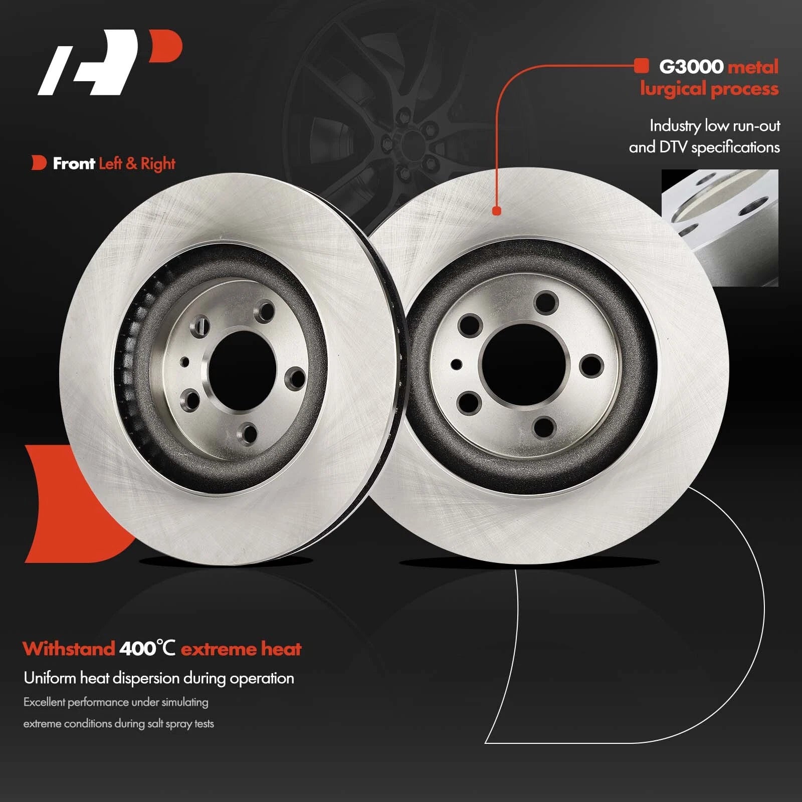 Front Disc Brake Rotors for Ford Mustang (2011-2014)
