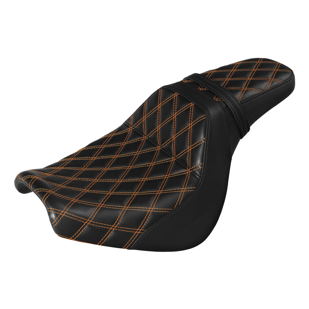 Black Orange Driver Passenger Seat for Harley Fat Bob FXFB FXFBS (2018–2024)