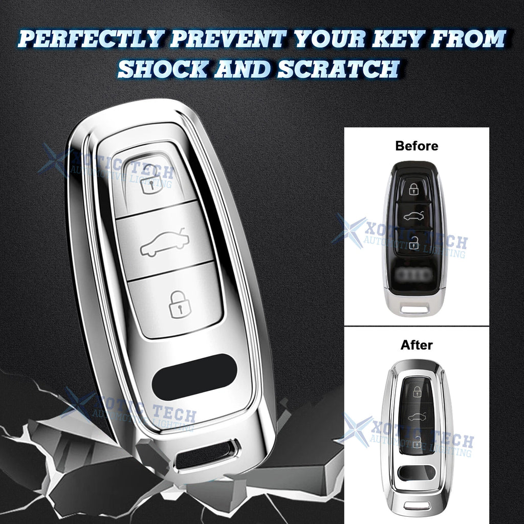 Soft TPU Remote Key Fob Cover for Audi A6 C6 C5 A3 A4 B6 B7 (2004-2010)
