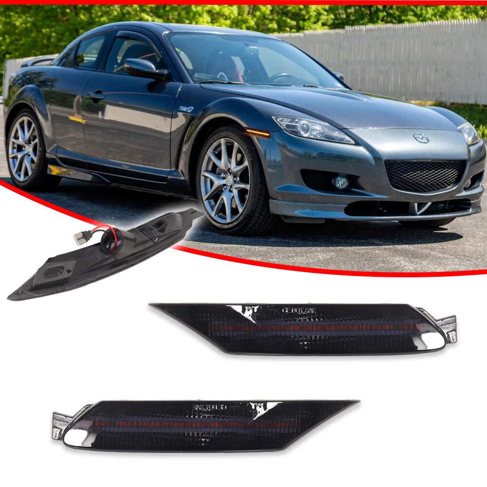 Smoke Lens Amber LED Side Marker Lights for Mazda RX-8 (2004–2008)