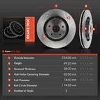 Front Left & Right Disc Brake Rotor for Toyota Venza (2009-2016)