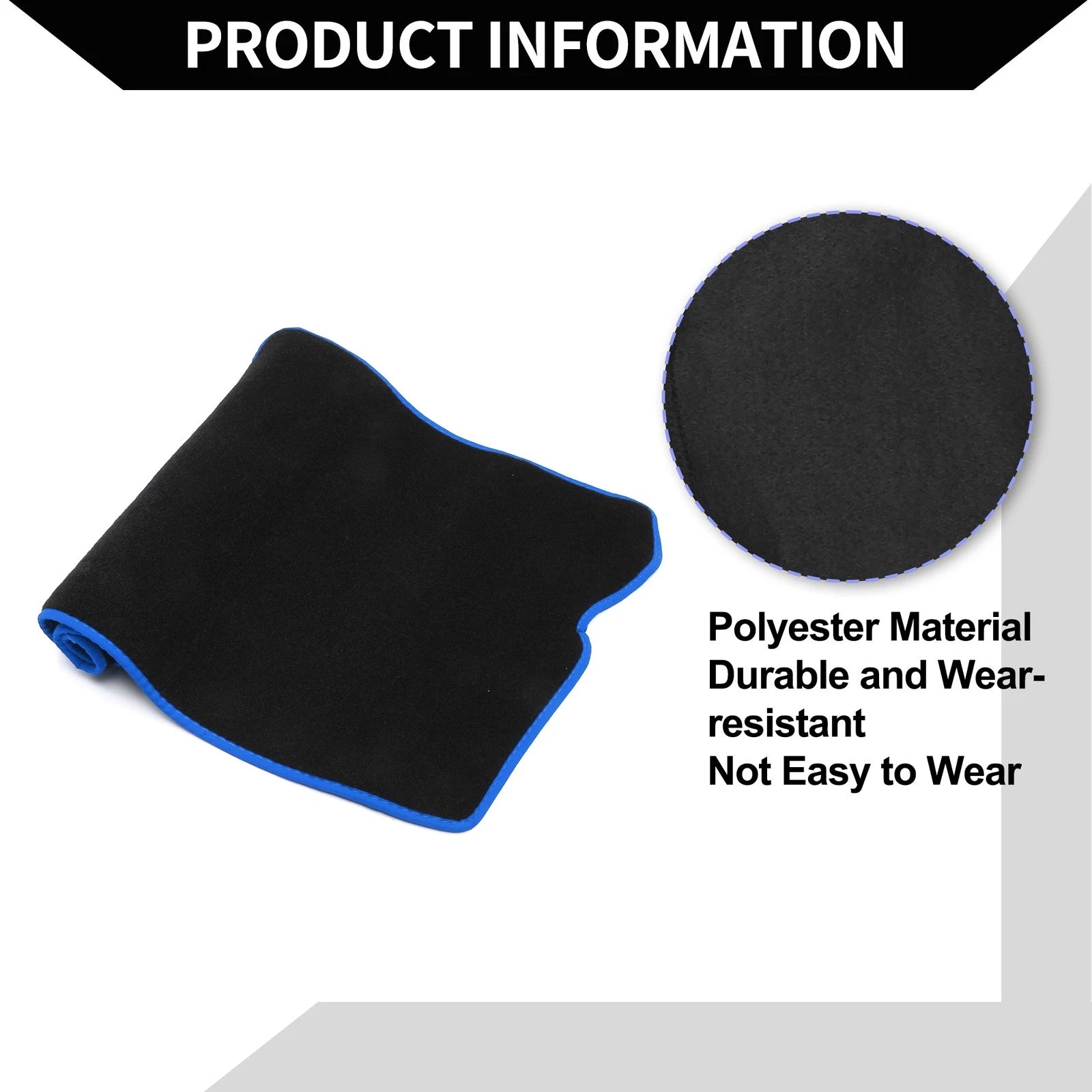 Dashboard Cover Mat for Mazda CX-30 (2020–2024) Black Blue 1 Set