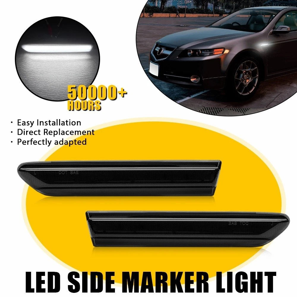 LED Front Fender Side Marker Light for Acura TL (2004–2008) Smoked White