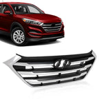 Front Bumper Upper Grille for Hyundai Tucson (2016–2018) with Chrome Trim