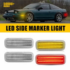 4X Clear Side Marker Light w/ Red & Amber LED for Nissan 240SX S13 (1989–1994)