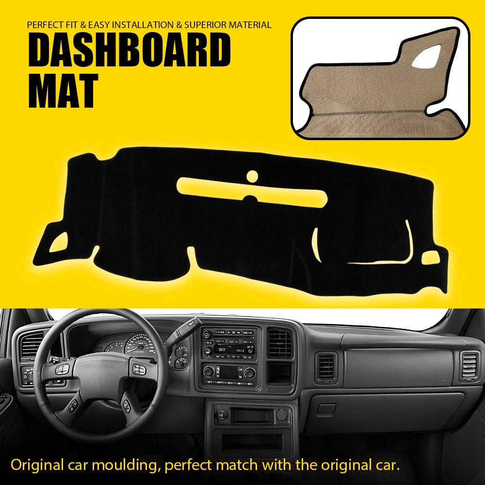 Dashboard Cover for Chevy Silverado GMC Sierra (2007–2013) Black