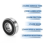 6204VV Deep Groove Ball Bearing for Scooter Skateboard Wheel (20x47x14mm)