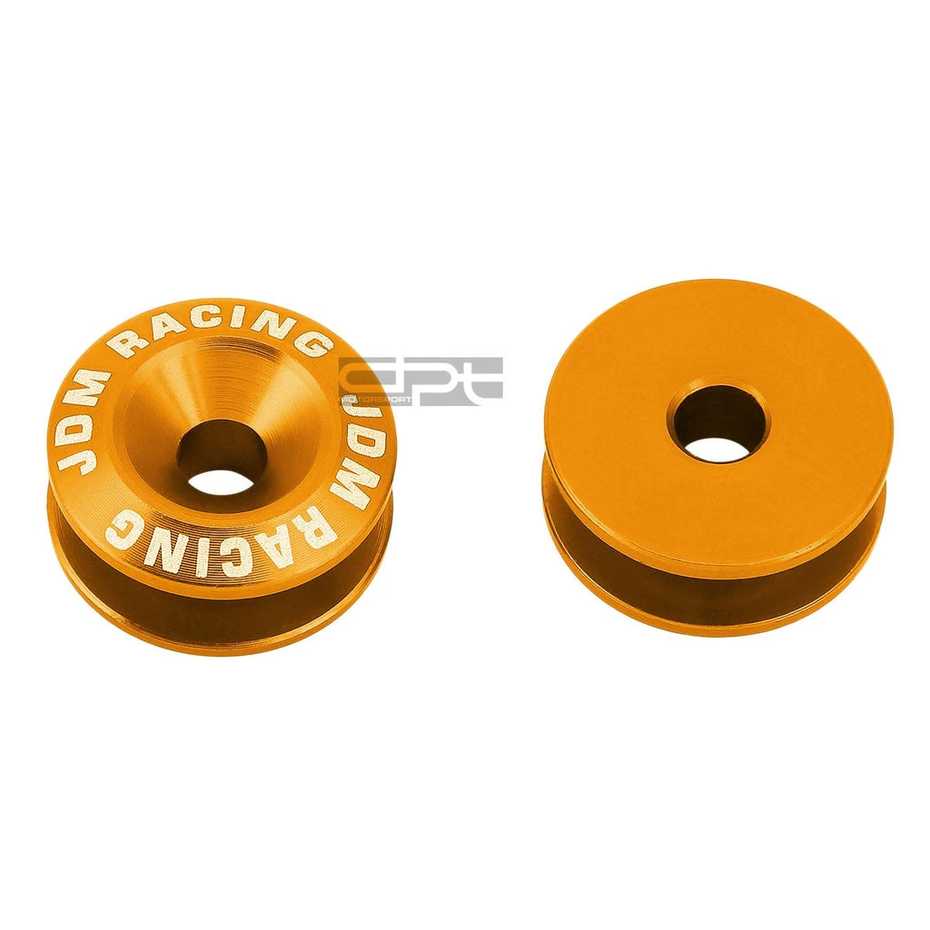 Set of 4 Aluminum Quick Release Fasteners for Orange Car Bumper/Fender/Trunk