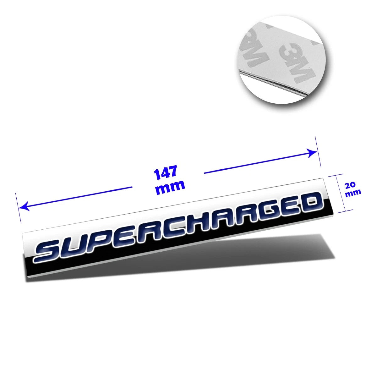 Polished Metal 3D Decal Blue Emblem for Toyota Mini Ford
