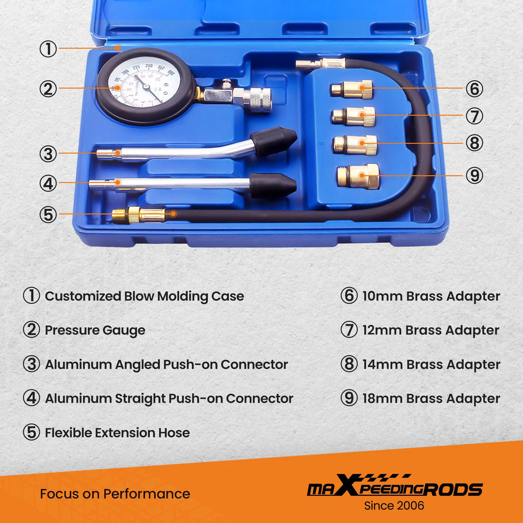 Compression Tester Kit for Automotive Engines (Universal)