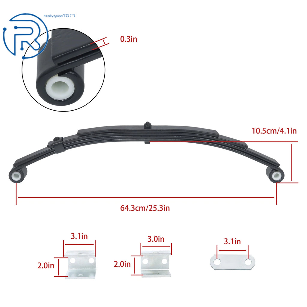 Leaf Spring Suspension Kit for 5000lbs Trailer Axle (2500lbs)