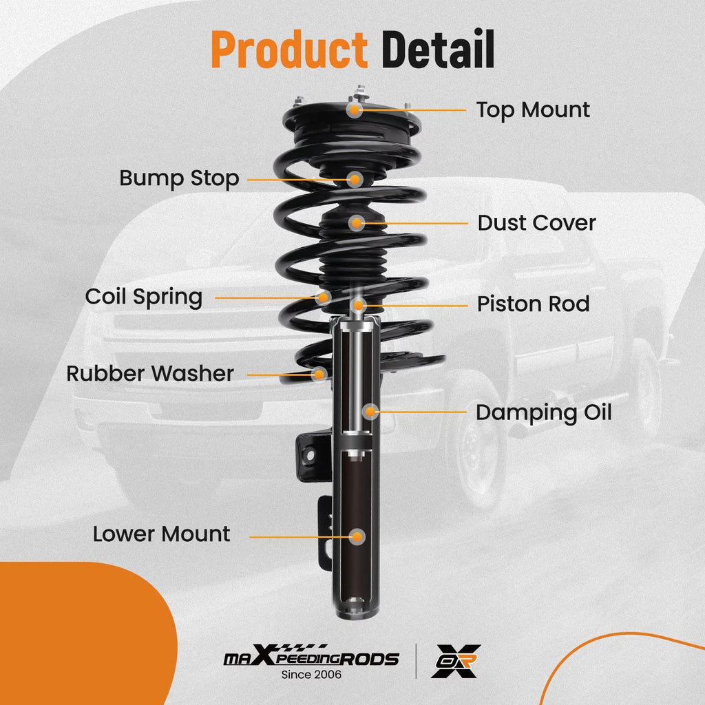 Front Struts Coil Spring Set for Ford Taurus Mercury Sable (2008–2009)