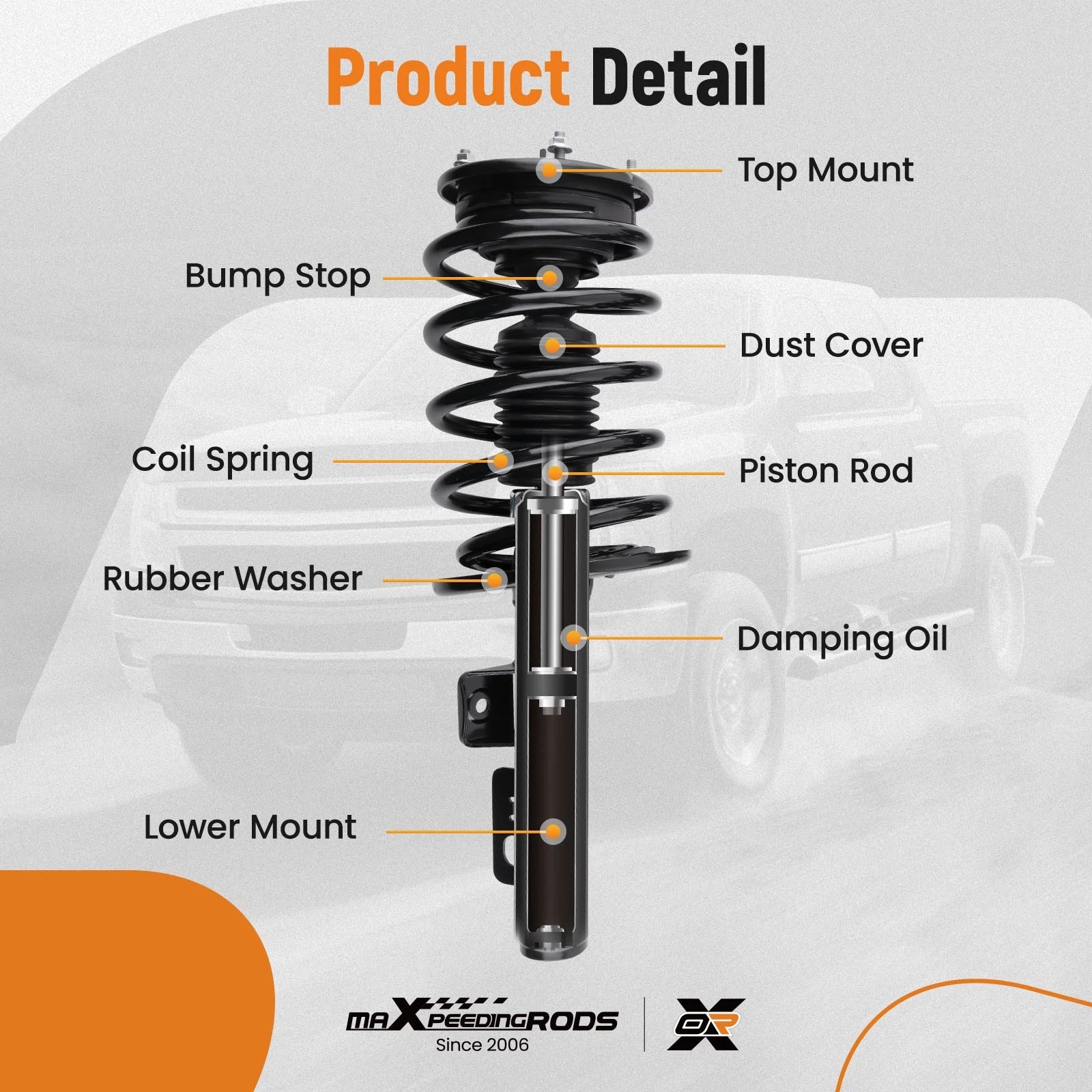 Front Struts Coil Spring Set for Ford Taurus Mercury Sable (2008–2009)