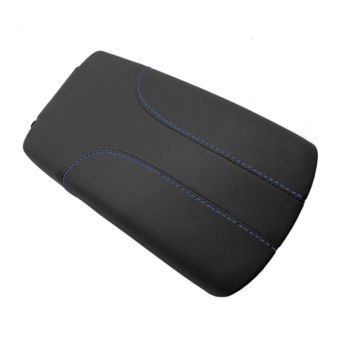 Console Lid Armrest Cover for Nissan Rogue (2017–2020) Blue Stitch