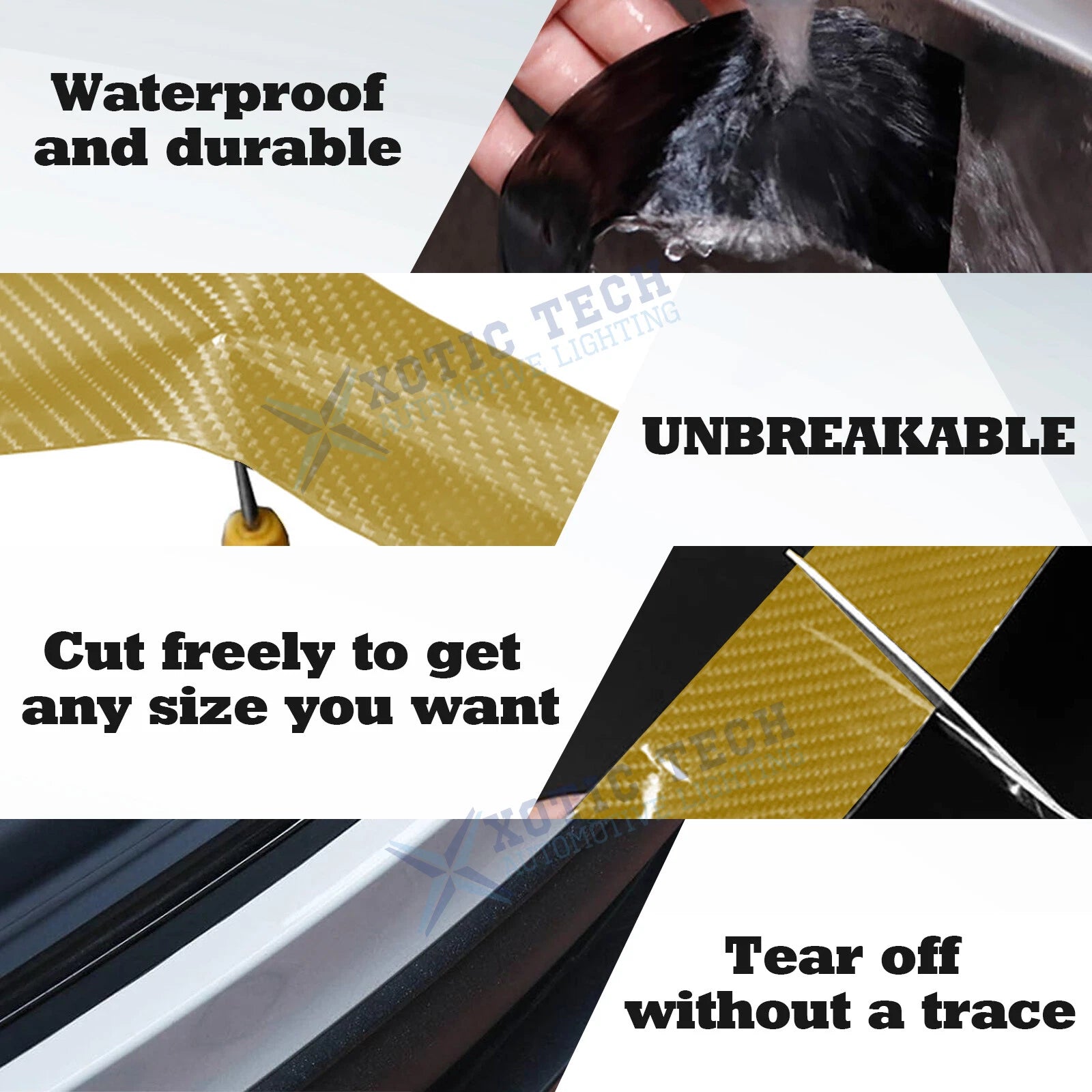 Carbon Fiber Door Sill Vinyl Scratch Protection Cover for 3D/4D (-)