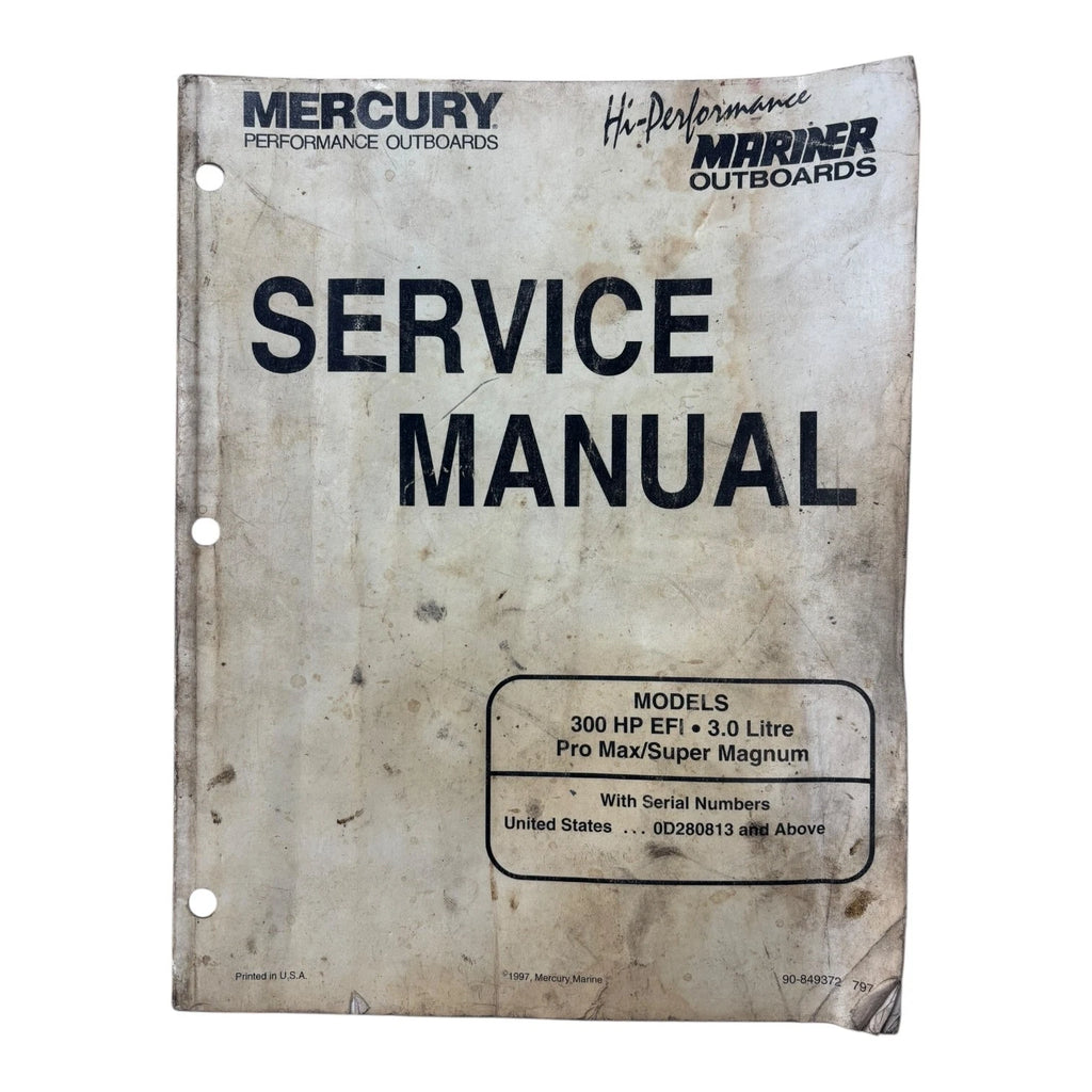 Service Manual for Mercury Mariner Outboards 90-849372 (Pro Max/Super Magnum)