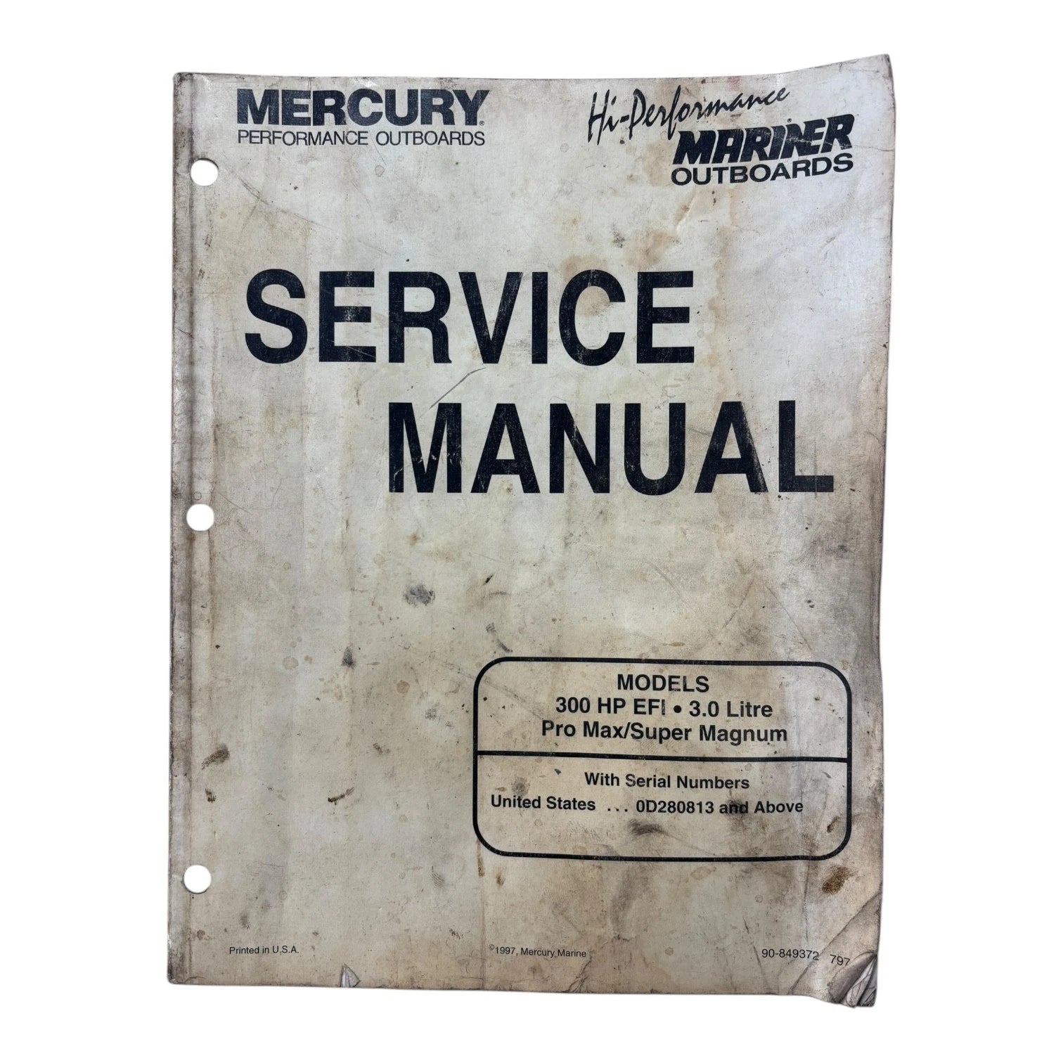 Service Manual for Mercury Mariner Outboards 90-849372 (Pro Max/Super Magnum)