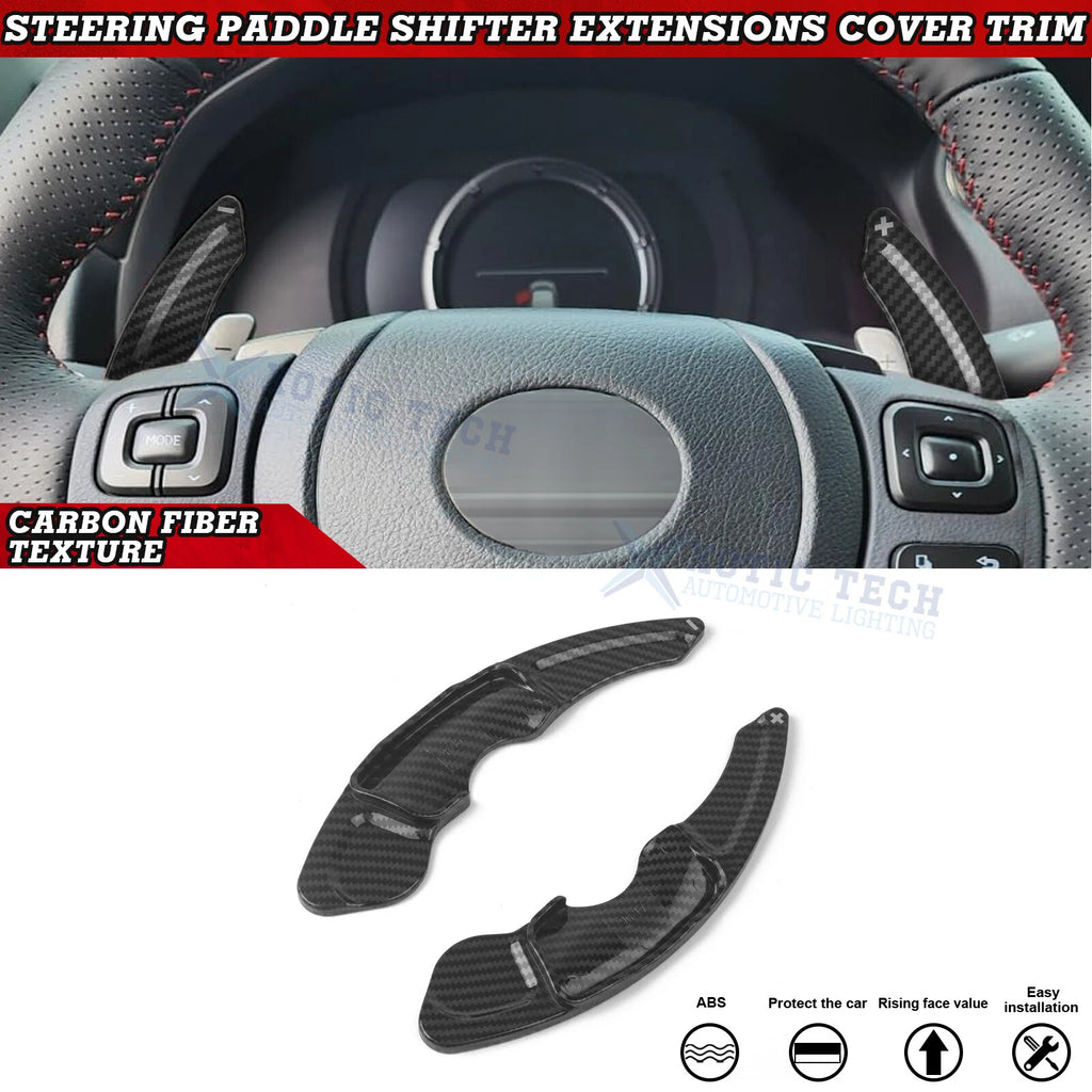 Carbon Fiber Style Steering Wheel Paddle Shifter Extension For Lexus IS (2014–2020)